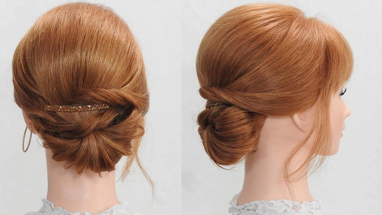 【ヘアーバレッタで楽】ミディアム シニヨン