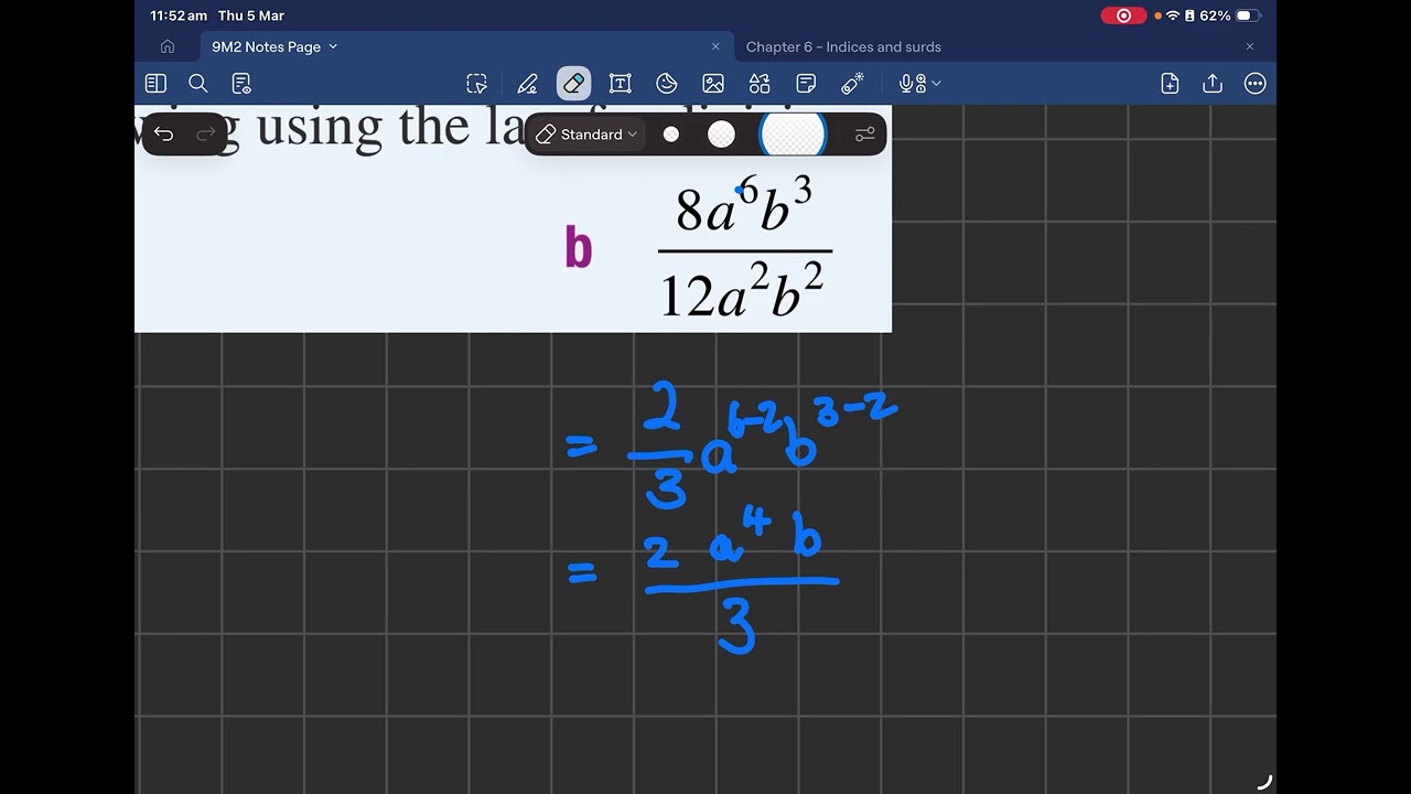 Yr9 Indices Multiplication and Division