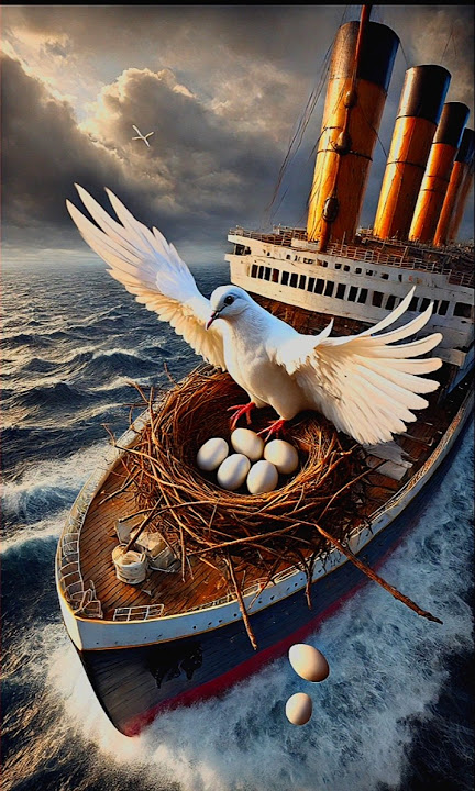 “Umeed Ka Safeer: Kabootar ka Aashiyana Titanic Par😱#cartoon #ai #trend