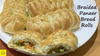Paneer Stuffed Bread Roll Recipe || How to make Braided Bread Rolls || Moms Yummy Recipes