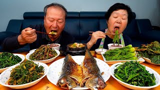 ความหลากหลายของผักใบเขียวตามฤดูกาล! อาหารโฮมเมดเกาหลี – โชว์กินมุกบัง