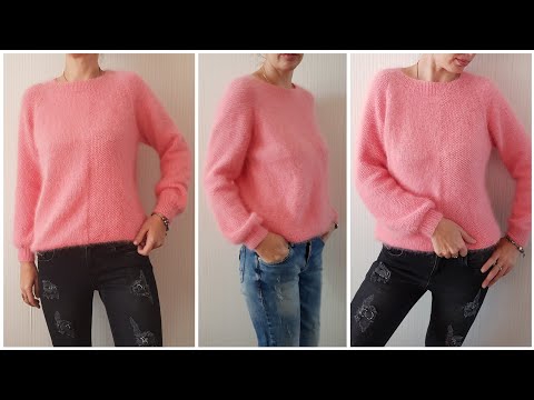Пуловер из тонких ниток спицами женский