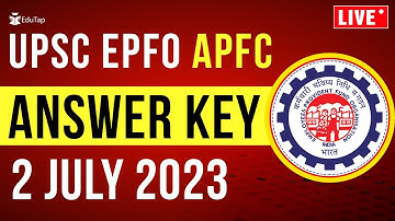 🔴UPSC EPFO 2023 Answer Key | UPSC EO 2023 Answer Key | UPSC APFC 2023 Answer Key | EPFO Answer Key