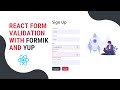 React Form Validation With Formik and Yup