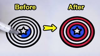 Captain America Shield- Satisfying Coloring #17
