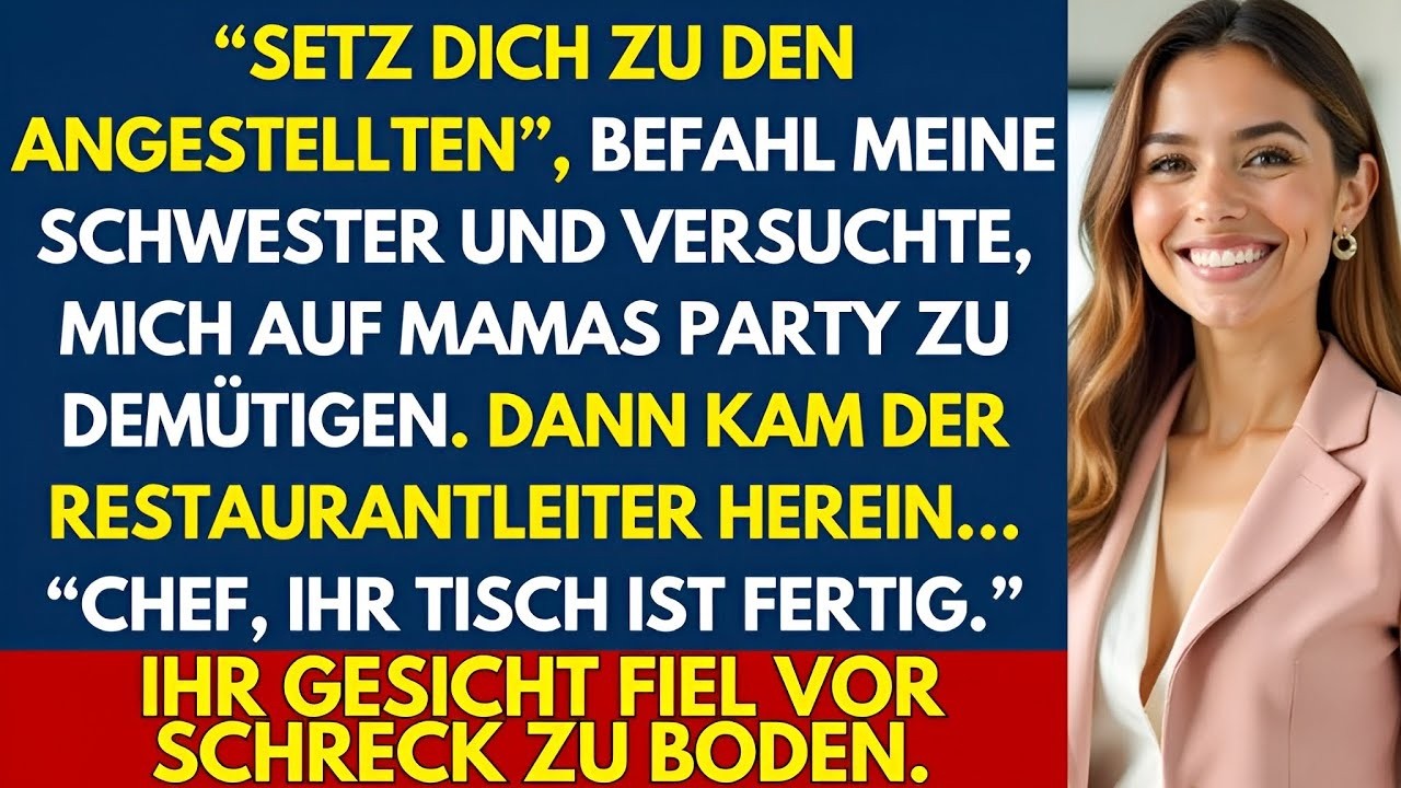 Zum Geburtstag meiner Mutter setzten sie mich zu den Kellnern – bis der Besitzer mich „Chef“ nannte