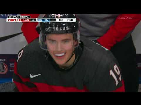 Drake Batherson 3-1 Goal - Canada vs Finland 2018 WJC 12.26.17 (HD)