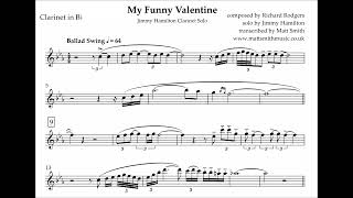 My Funny Valentine - Jimmy Hamilton Clarinet Solo Transcription - Matt Smith Music