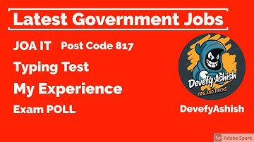 JOA IT 817 Typing Test My Complete Experience | Typing Test JOA IT 817 #hpssc #joa #it #817