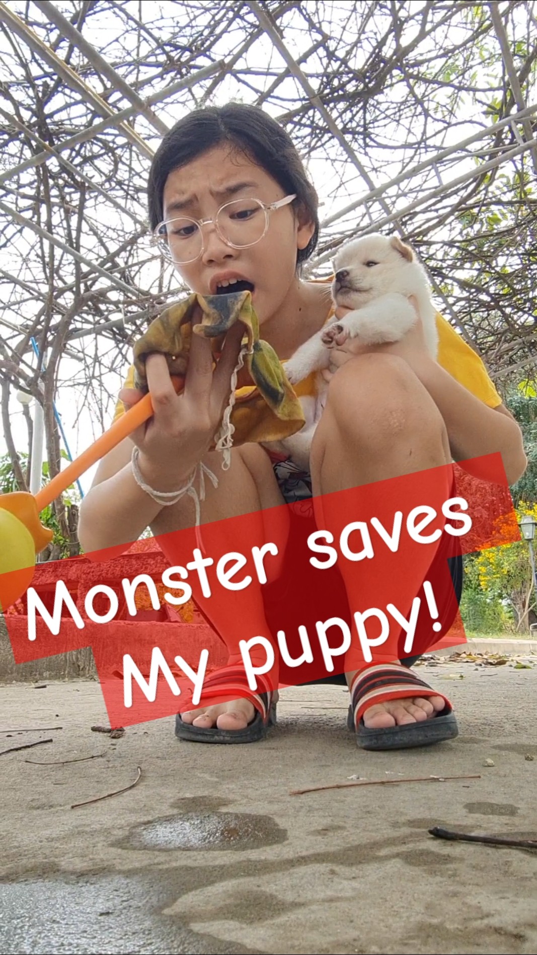 Kind Monster help My Puppy‼️? | JJaiPan #shorts
