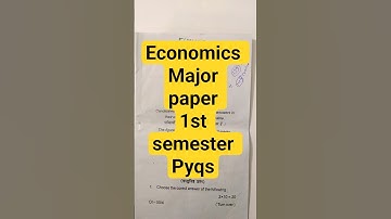 Economics Major  Paper|Previous Year Question |1st semester|#bahonours #exam#previousyearquestions