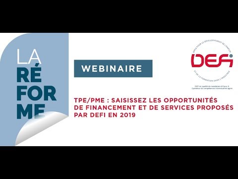 Webinaire - Les opportunités de financement et de services proposés par DEFi