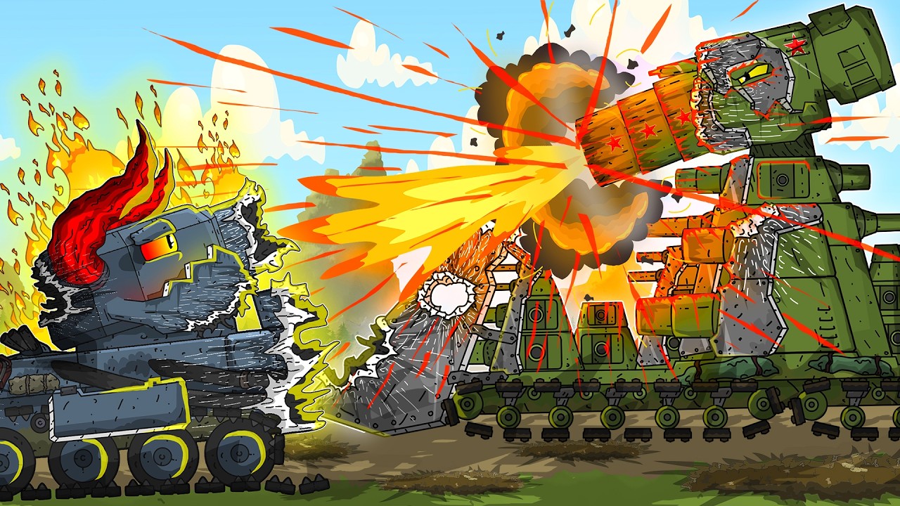 KARL-44 vs. TYRANT Battle! BETONIUS Retreats - Cartoons about