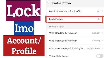 How To Lock Imo Profile 2025 | Lock Imo Account | Imo Profile Lock