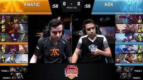 FNC vs H2K Game 1 Highlights | 2017 EU LCS Summer 3rd Place | Fnatic vs H2K