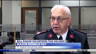 Salvation army bell ringers in need of volunteers and paid workers