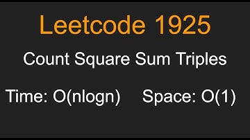 Count Square Sum Triples - Leetcode 1925 - Python