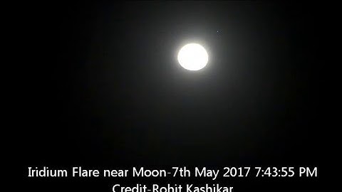 Iridium Flare Video Caught on Cam - Near Moon