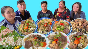 Như Ú Nấu Nồi Bún Riêu Cua Đồng Ốc Bươu Khổng Lồ Ăn Cùng Gia Đình