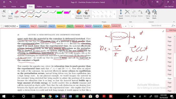Lecture 10: Polymer Relaxation Timescales and the ...