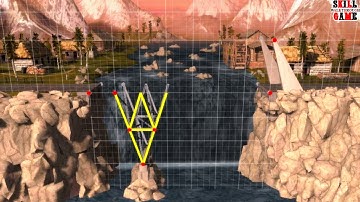 Bridge Construction Simulator - CANYON - Level 9 - 16  ( HARD ) - Walkthrough