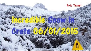 Incredible Snow in Crete 06/01/2015 -  Невероятный снегопад  на Крите   06.01.2015