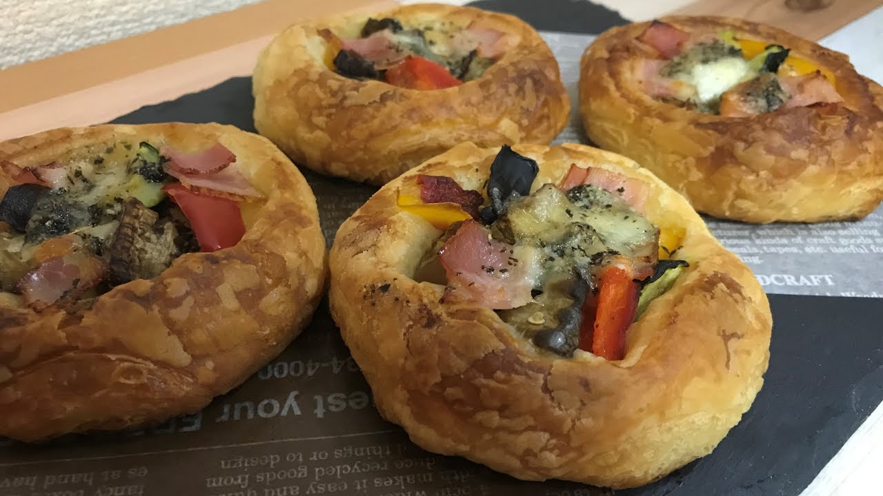 パン作り】夏野菜のチーズデニッシュ！作ってみたよ！【手作りパン