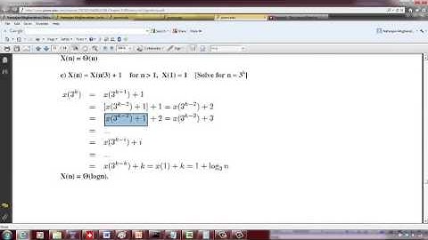 Example for solving recurrence relation