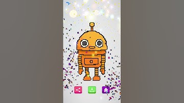 How To Draw and Color Pixel Art Robots