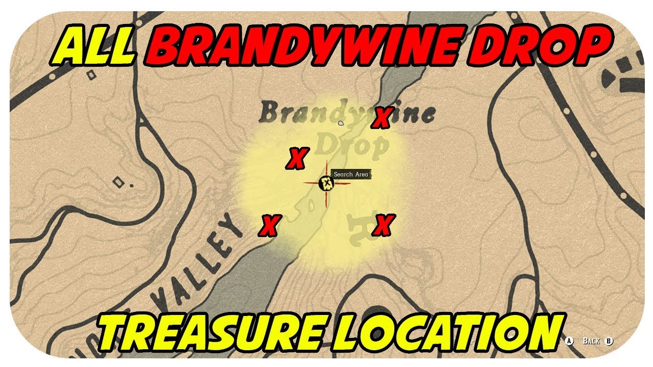 Red Dead Online Tesoro Salto de Brandywine / Brandywine Drop Treasure Map  Location 