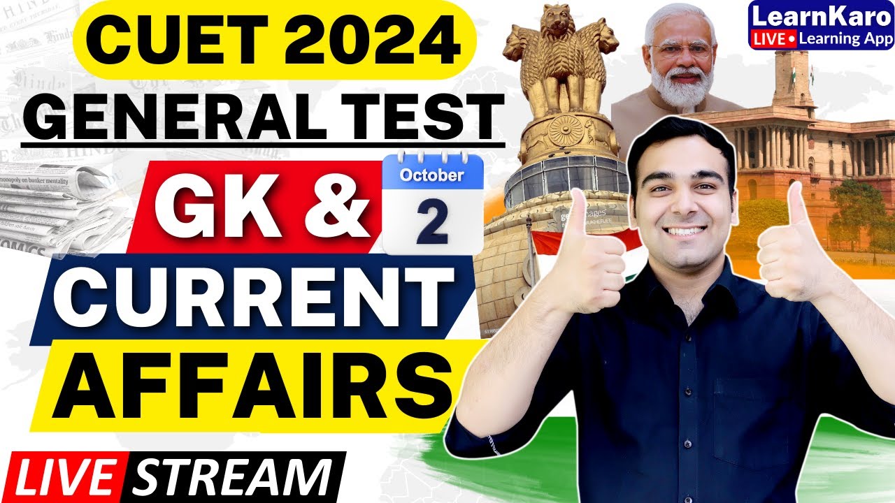 CUET 2024 | GK & Current Affairs | 02nd October - Important MCQs 🔥 ...