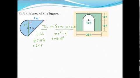 Calculating the area of composite figures with semicirlces