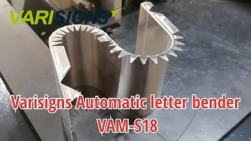 Automatic channel letter bender with V-notch and flanging, calibration for aluminum .040 coil.