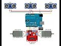 OBSTACLE DETECTION ROBOT USING THREE ULTRASONIC SENSORS , ARDUINO UNO and L298N