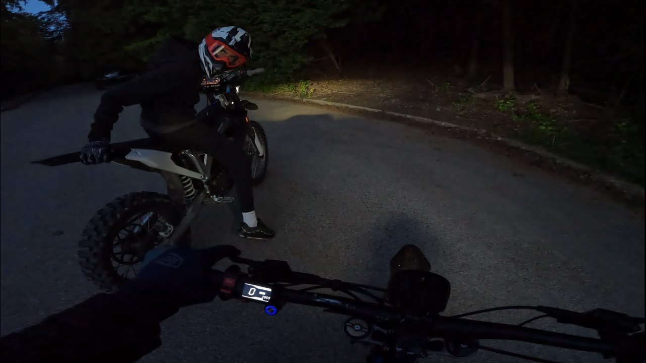 Ripping Trails at Night on Surron 