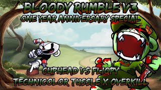 FNF Mix - Bloody Rumble v3 | Technicolor Tussle x Overkill. Cuphead vs Fliqpy