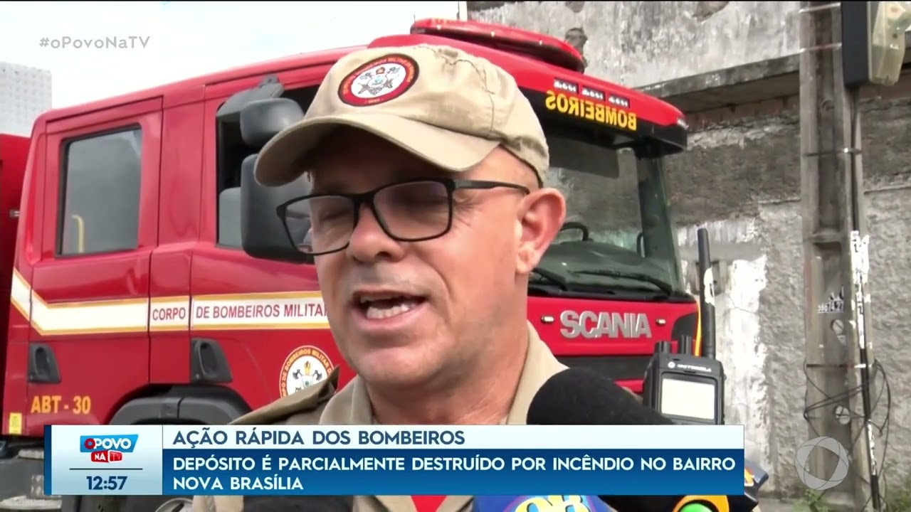 Depósito é parcialmente destruído por incêndio no bairro Nova Brasília - O Povo na TV