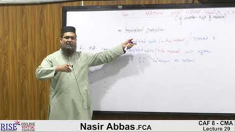 Lecture-29 #CAF8 Cost and Management Accounting By Sir Nasir Abbas #Riselecture #ICAP #CA #cma #icap