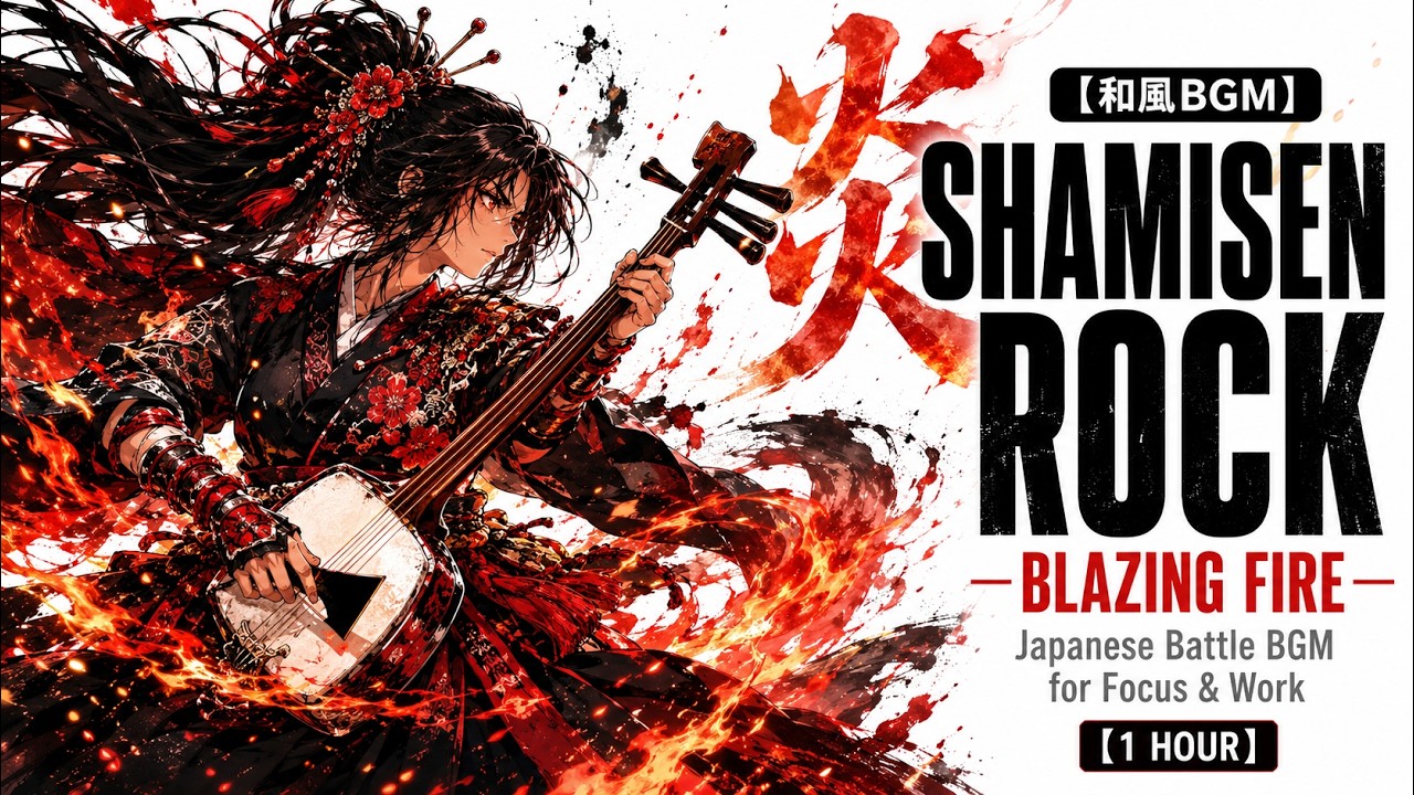 和風BGM】Shamisen Rock｜炎 -BLAZING FIRE-Japanese Battle BGM for