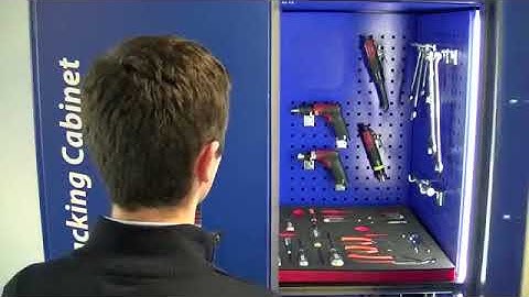 RFID tool track cabinet with touch screen and software