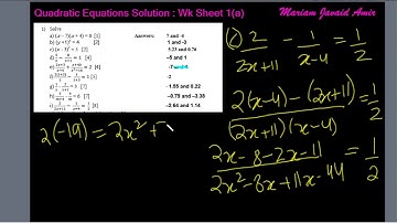 IGCSE Math 0580 Topic 30(a)/50 :  Solution of Quadratic Equations [Worksheet in description]