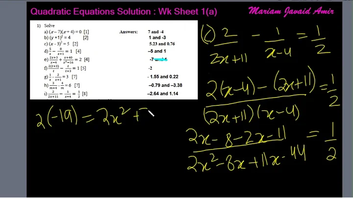 IGCSE Math 0580 Topic 30(a)/50 :  Solution of Quadratic Equations [Worksheet in description]