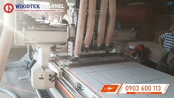MÁY PHAY KHOAN VÁN ÉP CNC - Máy khoan cắt ván ép tự động - Máy CNC Nesting cấp phôi tự động