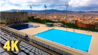 Barcelona: Montjuïc Swimming Pool (Piscina Municipal de Montjuïc), 4K, Spain 🇪🇸