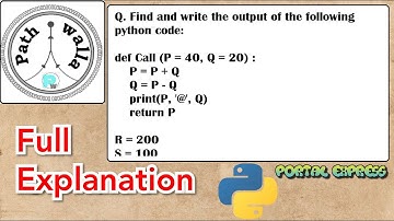 Find and write the output of the following python code: def Call(P = 40, Q = 20):P = P + Q Q = P - Q