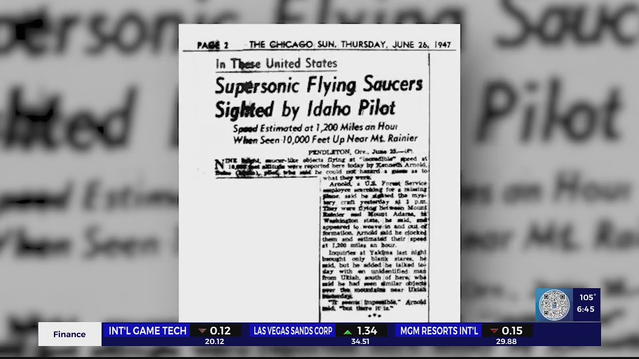 I-Team: Nevada landed in UFO spotlight 75 years ago with close encounter at Lake Mead