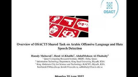 OSACT2022 Session #4 @ LREC2022