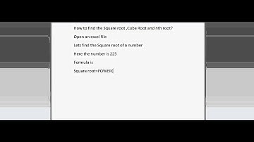 How to find Square root and cube root in Microsoft Excel 2007 or 2010?