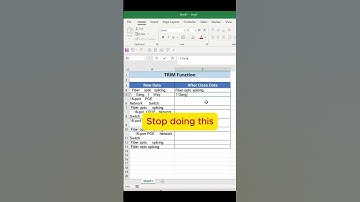Data clean using the TRIM function in Excel  #excelshorts #trending #exceltips  #exceltipsandtricks