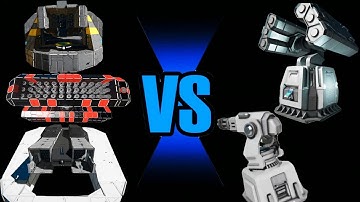 Custom designed turrets VS vanilla turrets ( space engineers )